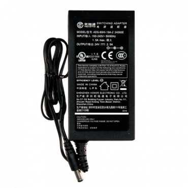 Electronic power supply - 24 V / 2500 mA - Reduced dimensions - 110 (H) x 55 (W) x 30 (D) mm - 220 g - Stabilised