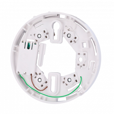 Low Profile Base with Relay - Up to 12VDC 0.5A / Terminal NO/NC/C - Compatible with V2 detectors and high base - Required for detector installation - easy mounting mark - Possibility to lock the detector to the base