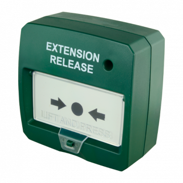 Reset button - Special for fire extinguishing panel - Manual extinction - Led indicator - Surface installation - Reset by hand or by key