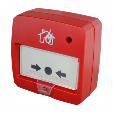 Conventional resettable push button - Certificate EN54 - Led indicator - Surface installation - Reset by hand or by key