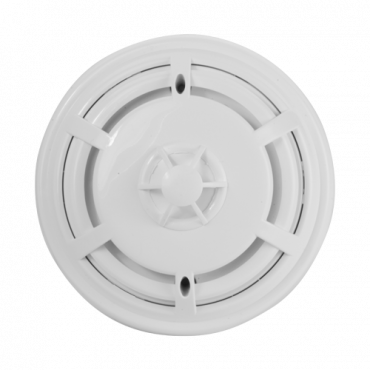 Conventional optical thermal fire detector - EN54 part 5-7 certified - Dual alarm LEDs for viewing from anywhere - Made of ABS material with heat resistance - Does not include base - Compatible with V2 bases