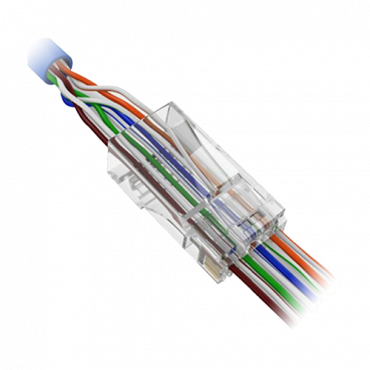 Connector RJ45 voor krimpen - Speciale categorie 5 - Opening aan de voorkant voor eenvoudige installatie - 8P8C - 50 stuks