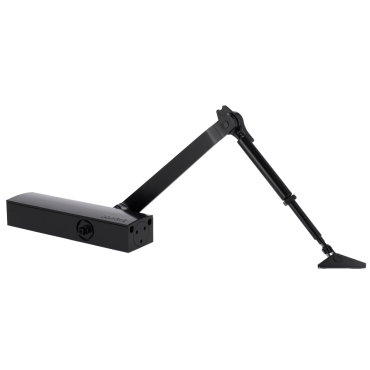 Articulated arm door closer - Surface and reversible installation - Opening with reduced force - Doors between 25~100 kg and 850~1250 mm - Two adjustable closing speeds - For all types of doors