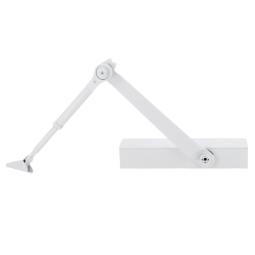 Articulated arm door closer - Surface and reversible installation - Opening with reduced force - Doors between 25~100 kg and 850~1250 mm - Two adjustable closing speeds - For all types of doors