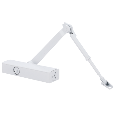 Articulated arm door closer - Surface and reversible installation - Opening with reduced force - Doors between 25~100 kg and 850~1250 mm - Two adjustable closing speeds - For all types of doors