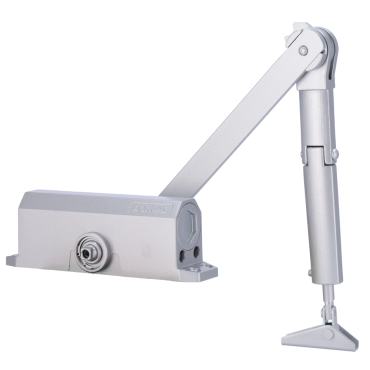 Articulated arm door closer - Surface and reversible installation - Opening with reduced force - Doors between 25~85 kg and 850~1100 mm - Two adjustable closing speeds - For all types of doors