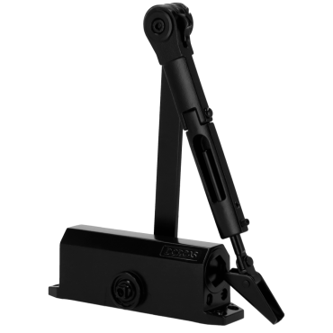 Articulated arm door closer - Surface and reversible installation - Opening with reduced force - Doors between 25~85 kg and 850~1100 mm - Two adjustable closing speeds - For all types of doors