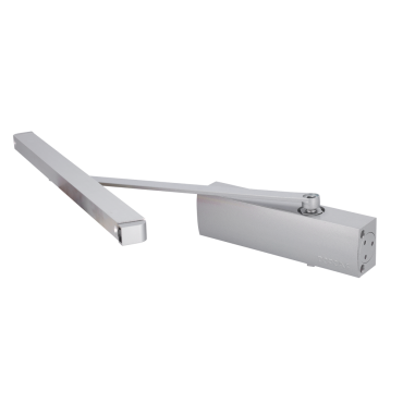 Sliding arm door closer - Surface and reversible installation - Opening with reduced force - Doors between 25~100 kg and 850~1250 mm - Two adjustable closing speeds - For all types of doors