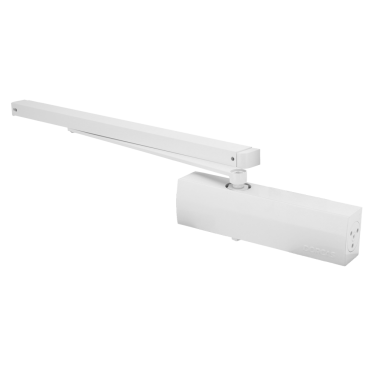 Sliding arm door closer - Surface and reversible installation - Opening with reduced force - Doors between 25~100 kg and 850~1250 mm - Two adjustable closing speeds - For all types of doors