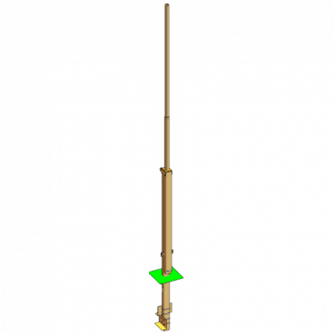 Kantelmast 6m - Thermisch verzinkt - Buis top Ø76mm - Inslagdop - Inspectieluik met knevelsluiting -Stalen fundatie 