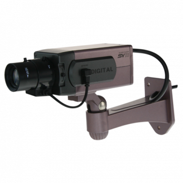 NIVIAN Simulated (dummy) camera - Full Body type with lens - Bracket included - Flashing red LED - Designed for interiors - Power supply 2 AA batteries