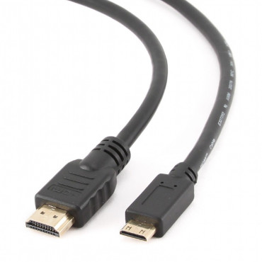 High speed mini HDMI cable with Ethernet, 1,8 m - Perfect for portable video devices with mini HDMI port - Gold plated connectors 