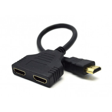 Passive HDMI dual port cable - Sends a single HDMI signal to 2 displays - Perfect for class- and conference rooms 