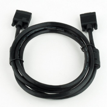 Premium VGA-verlengkabel - Male-Female - 1.8 meter - VGA kabel met twee 15-pins connectoren (m/f) - Dubbele afscherming - Ontstoringsfilter - zwart