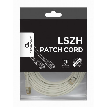 S/FTP Cat. 6A LSZH patch cord, grey, 15 m