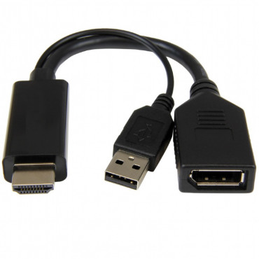 Active 4K HDMI to DisplayPort adapter, black
