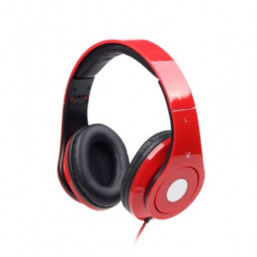 MHS-DTW-R: "Detroit" Foldable Stereo Headphones, Red