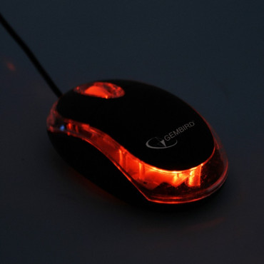 Optical mouse, USB, blue/transparent