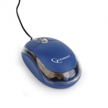 Optische muis, USB, blauw / transparant