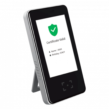 Green Pass-scanner: COVID EU-paspoort - Ethernet- en wifi-verbinding | Meertalig - Verifieer alle soorten Covid-certificaten - Authenticatie met EU-servers - Plug&Play: wand- of desktop-installatie