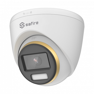 8 MP Safire Turret Camera - Full colour vision - 3.6 mm lens / True WDR - F1.0 for improved lighting - Minimum lighting 0.0005 Lux - White LED light up to 40m