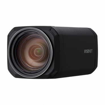 Hanwha, X-Series Motorized Zoom IP Camera w/32x Optical Zoom, FullHD, 60 fps in H.264/H.265, 120 dB WDR, Digital Image Stabilization, NDAA, Video/Audio Analytics, PoE/12 VDC