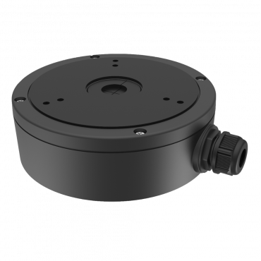 Connection box - For dome cameras - Suitable for outdoor use - Wall or ceiling installation - Black colour - Cable pass