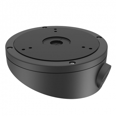 Hikvision - Connections Box - for dome cameras - Suitable for outdoor use - Installation on sloped ceiling - color black - cable pass