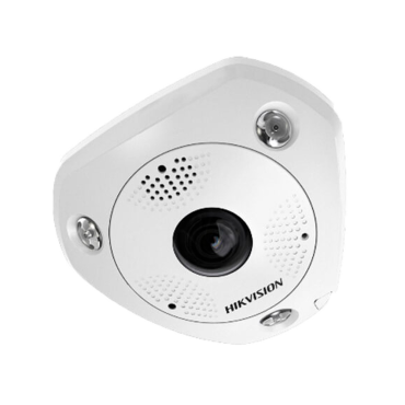 Hikvision | Fisheye IP Camera 12 Mpx (4000×3000) | Lens 1.29mm Fisheye | IR LEDs Range 15 m | Counting people: Heat map | Alarm clock | Sound | Microphone