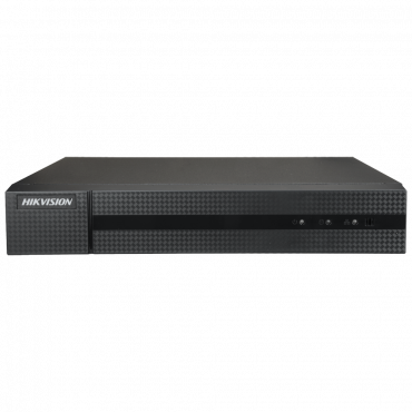 HWD-5104MS: 5n1 Hikvision recorder - 4 CH HDTVI / HDCVI / AHD / CVBS / 1 IP - 1080p Lite/720p (1~25FPS) - Full HD HDMI and VGA Output - 1 CH audio | Audio over coaxial cable - Space for 1 HDD