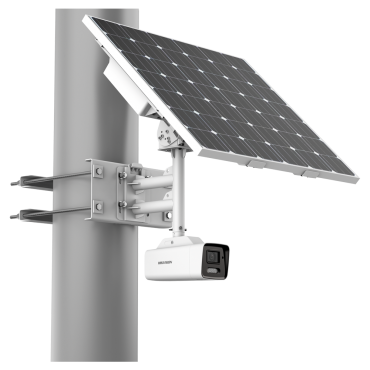 Solar Bullet IP Camera 4G - Resolution 4 MP (2560x1440) - Lens 2.8 mm | ColorVu: color image 24 hours - Includes photovoltaic panel for autonomous use - AcuSense: Classification of humans and vehicles - IP67 , with rechargeable lithium battery , Alarms