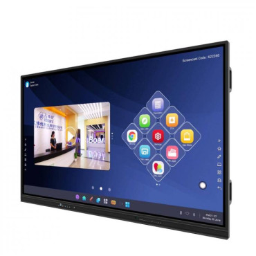 IBOARD 65'' 4K interactive display | Resolution 3840x2160 | HDMI, VGA, DP, Type-C, LAN, USB and OPS Inputs | 178º Viewing angle | Built-in microphone and speakers