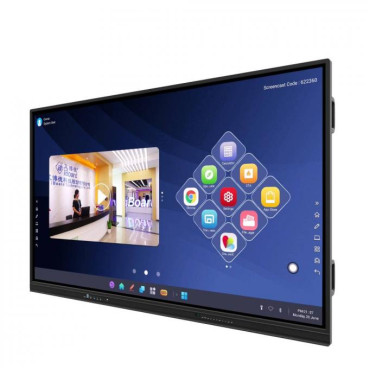IBOARD 75'' 4K interactive display - (Optional) Side boards  -  Resolution 3840x2160 - HDMI, VGA, DP, Type-C, LAN, USB and OPS Inputs - 178º Viewing angle - Integrated speakers