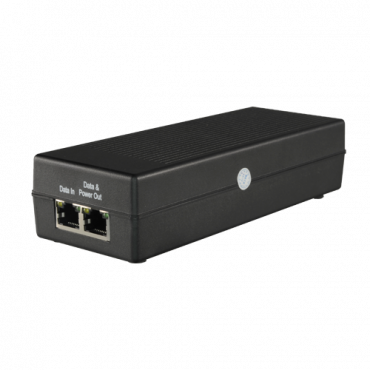 PoE-injector - Input/Output RJ45 10/100/1000 Mbps - Vermogen 30 W - Maximale afstand 100 m - PoE/PoE+ IEEE802.3af/at - Gestabiliseerd en beschermd