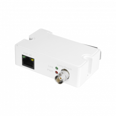 Branded EoC-extender - Ethernet via coaxkabel - Passief | Specifieke ePoE - Emitter compatibel met serie LR1002 - Maakt transmissie van 1 IP-kanaal mogelijk - Maximale afstand 1.000 m