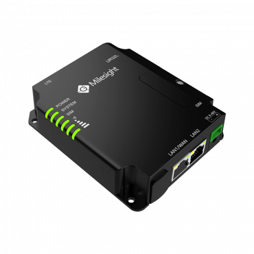 Milesight - Industrial Router 4G - 2 Ethernet ports RJ45 10/100 - PoE 802.3 af/at - Dual SIM card slot 4G/3G - DIN, wall or desktop installation