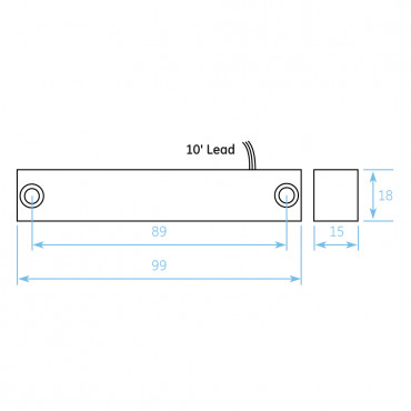 Sentrol moisture sensor type 5515-G, surface-mounted, with 3 meters cable, color gray