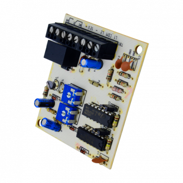 FDP electronic analysis board - For shock detectors IB5 - 2 inputs (independent and adjustable sensitivity) - 1 relay output NO/NC - Power supply 12~14 VDC