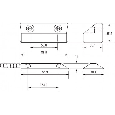 DC108R4.7: Port/overhead contact - aluminum version - 2m - distance ±75 mm - NC. Includes 2 resistors 