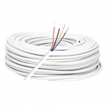 4 Conductors - Conductor Flexible electrolytic copper Class 5 - CuSn Aluminium polyester screen + drain - Bobbin of 100 meters - CPR certificate Cca -1sb, a1, d2 - Low loss