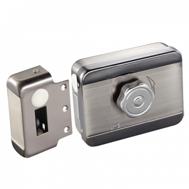 Electromechanical surface lock - Fail Safe (NC) opening mode - Suitable for surface mounting - LED status indicator - Programmable self-closing - cylinder included with keys