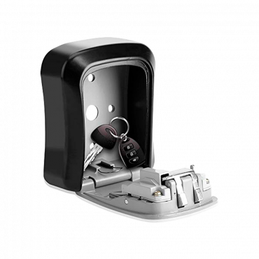 Grey key safebox - Opening with code of 4 digits - Wall-mounted installation - Dimensions: 115 x 95 x 40 mm - Made of robust aluminium - Solution for vacant and rental housing