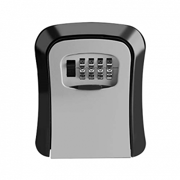 Grey key safebox - Opening with code of 4 digits - Wall-mounted installation - Dimensions: 115 x 95 x 40 mm - Made of robust aluminium - Solution for vacant and rental housing