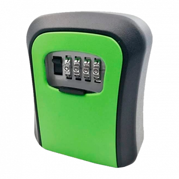 KEYS-SAFEBOX-G: Key safebox Green - Opening with code of 4 digits - Wall-mounted installation - Dimensions: 115 x 95 x 40 mm - Made of robust aluminium - Solution for vacant and rental housing