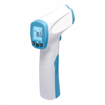 Infrarood precisiethermometer - Nauwkeurigheid ±0,3ºC - Meetbereik 32ºC ~ 43ºC - Onmiddellijke en contactloze meting - Reactietijd 500ms - Geluidsalarm bij hoge temperatuur