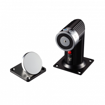Electromagnetic holder - For single doors - Retention force 50 Kg - Manual door release button - Power supply 12/24V DC - Especially for floor mounting