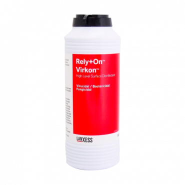Rely+On Virkon - Bactericide, levuricide and virucide disinfectant - Bottle of 1Kg / 200 dose - UNE-EN 14476, UNE-EN 1276 and UNE-EN 13697 - Standards - Biodegradable - Short performance (5 time to 10 minutes)