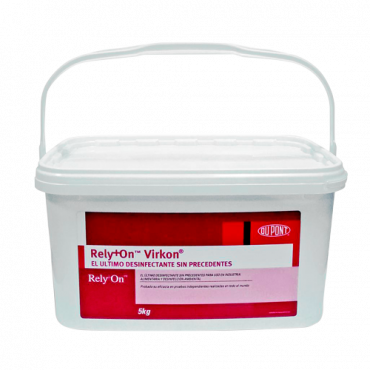 Rely+On Virkon - Bactericide, levuricide and virucide disinfectant - Bottle of 5Kg / 1000 dose - UNE-EN 14476, UNE-EN 1276 and UNE-EN 13697 Standards - Biodegradable - Short performance (5 time to 10 minutes)