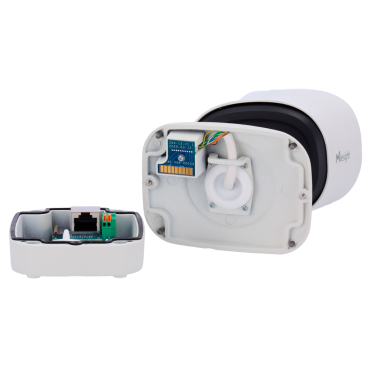 AI 180° panoramische mini-bulletnetwerkcamera - lens 1,68 mm bij F2.0 - 4K ultrahoge definitie - AI-ondersteunde VCA - intelligente personentelling - geavanceerde warmtekaart - Smart IR II-technologie voor volledige IR-dekking