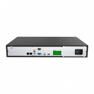 MS-N7016-UH: NVR for IP cameras - 16 CH video / Compression H.265+ - Maximum resolution 8.0 Mpx - Bandwidth 160 Mbps - Outputs 4K HDMI & VGA - Space for 4 hard disks 